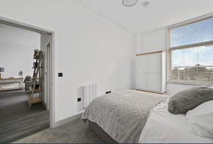 Bedroom with fitted wardrobe